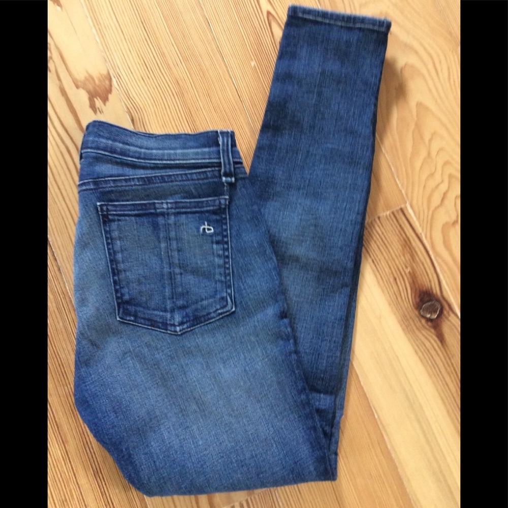 rag & bone Women's Skinny Jeans in Medium Blue Wash